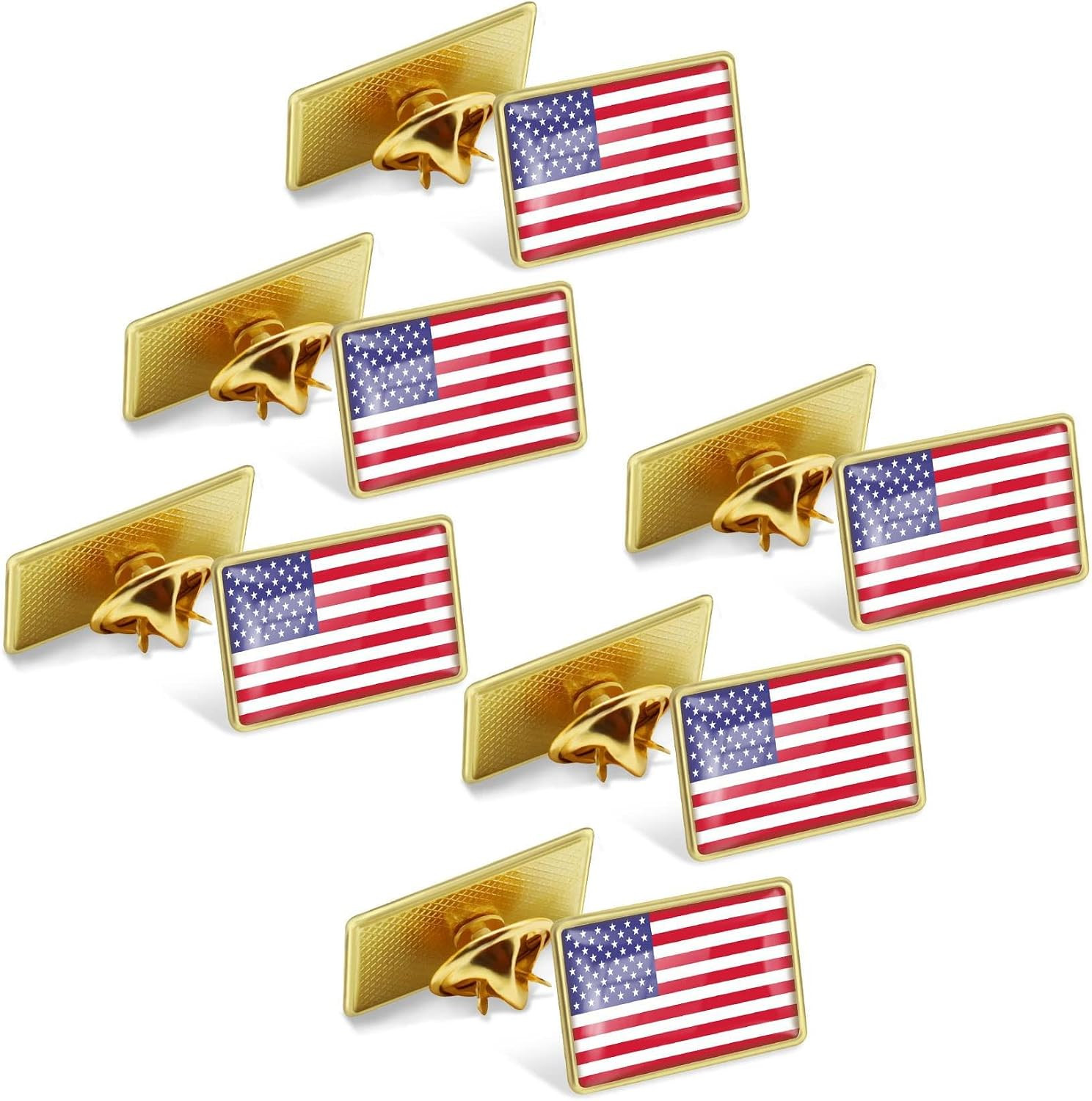 50/100/200/300Pcs American Flag Lapel Pins Bulk Metal