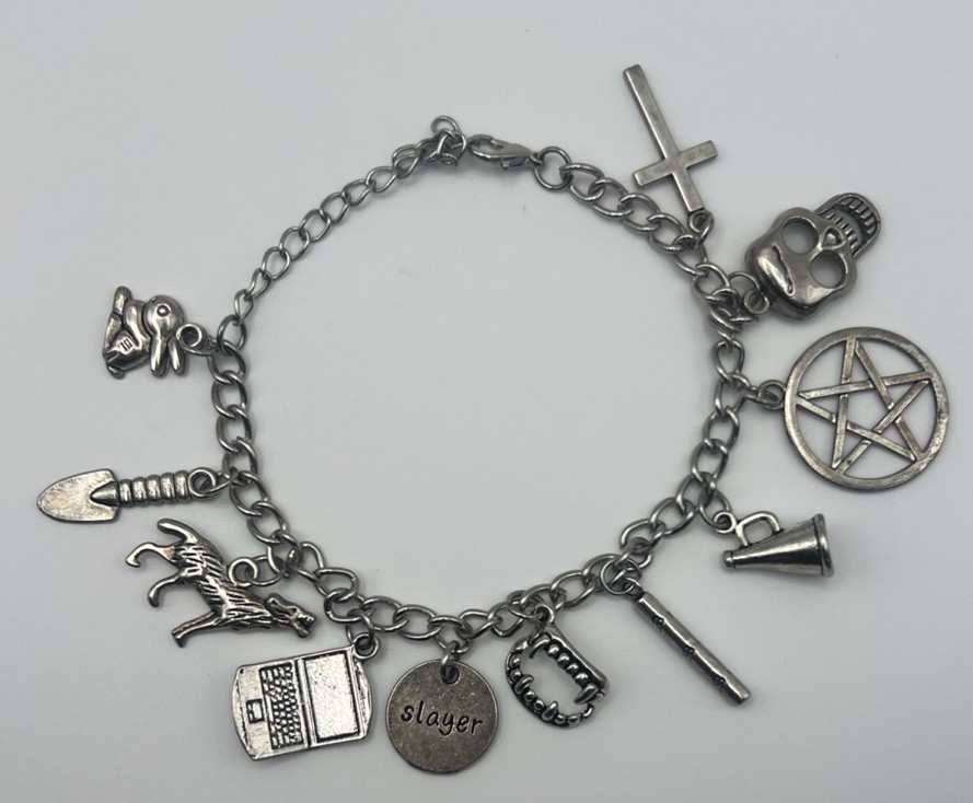 Buffy Vampire Slayer Inspired Charm Bracelet Goth Witchy Pentagram Y2K Academia