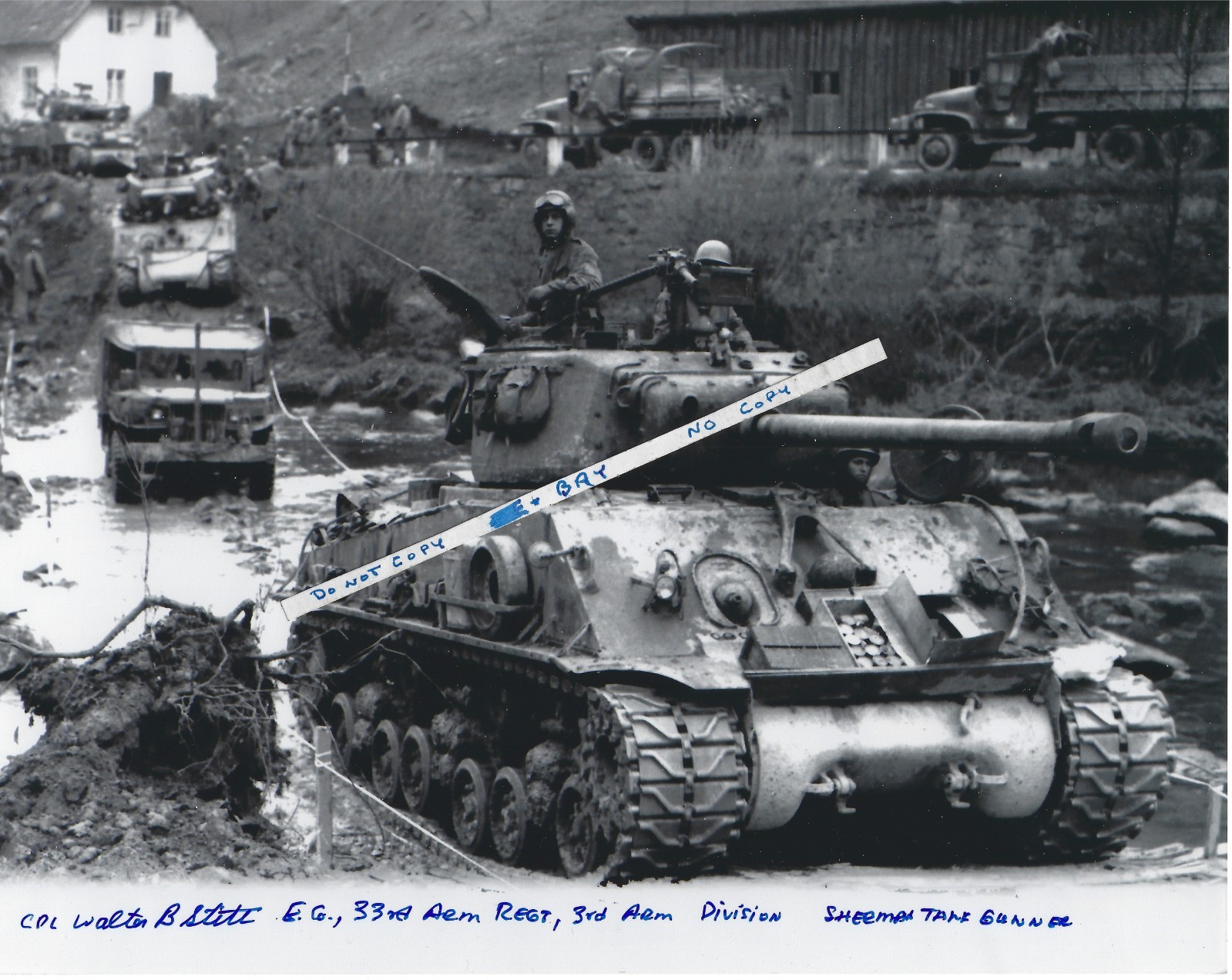 Walter Stitt, 3rd. Armored Division, Full Signature autograph, Sherman Tank,WWII