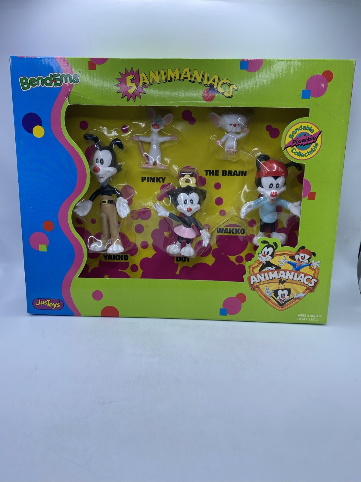 JustToys Bend-Ems Animaniacs Bendable Poseable 5-Figure Set Pinky Brain Dot