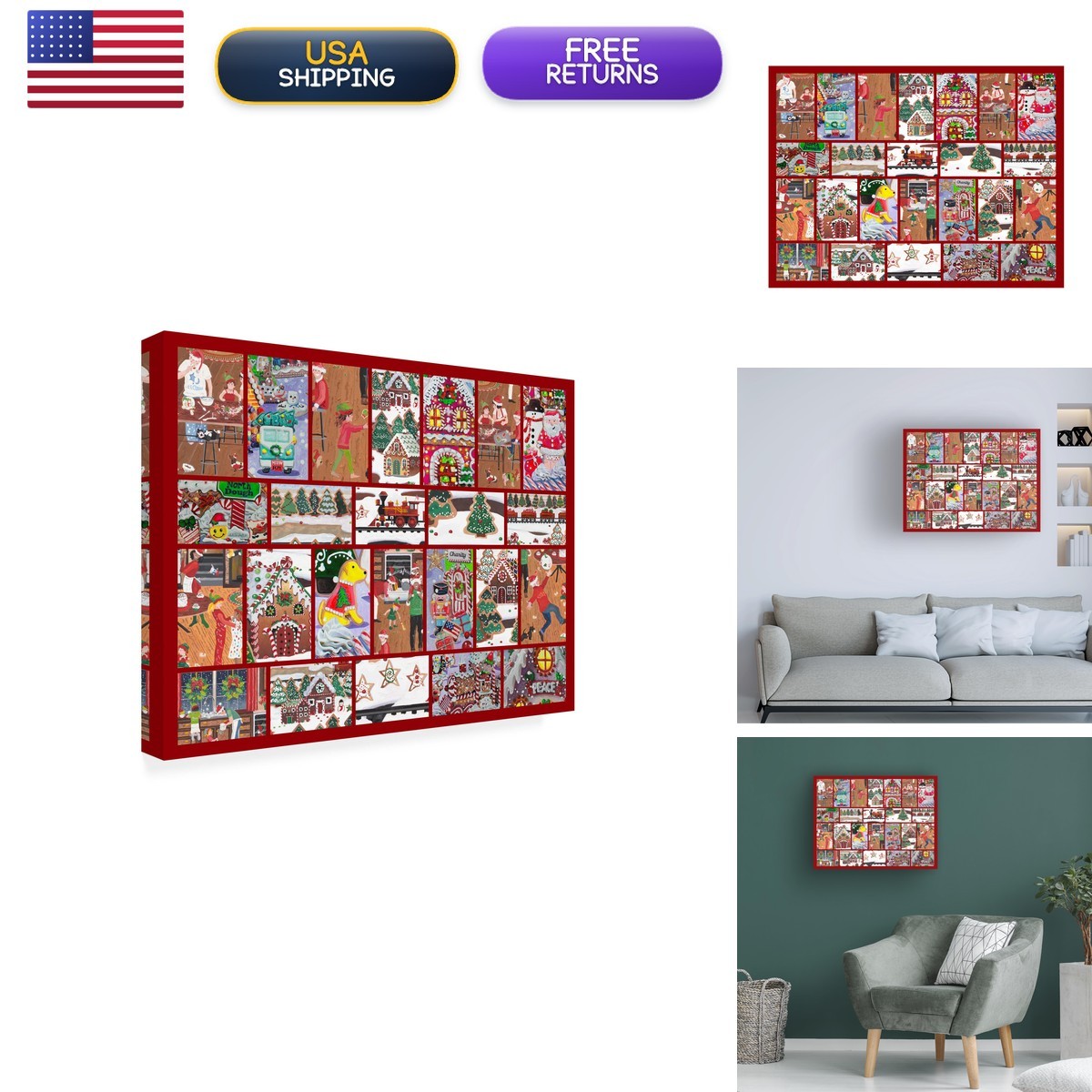 Trademark Fine Art Julie Pace Hoff 'Bakers Christmas' Canvas Wall Art 18x24