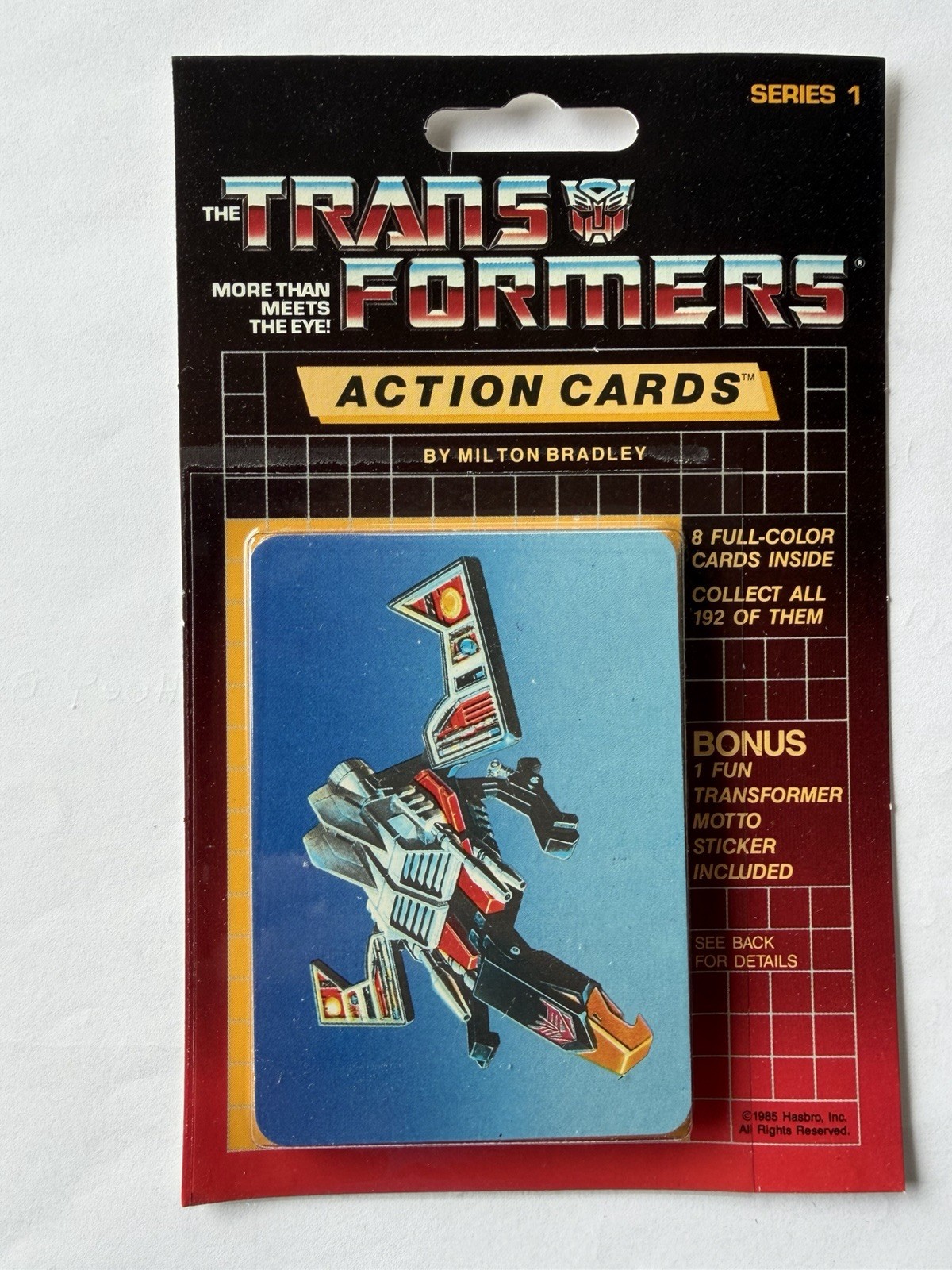 1985 Transformers Hasbro Action Cards Laserbeak #108 On Top Unopened Sealed Pack
