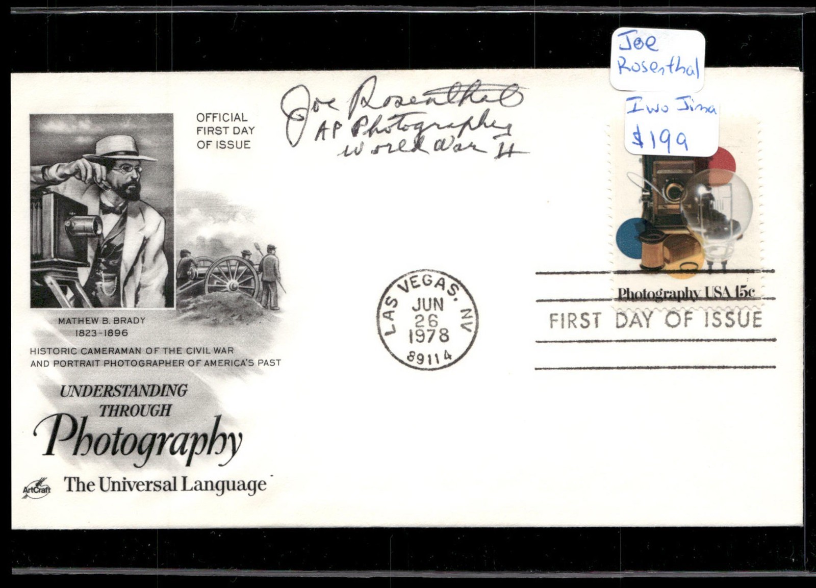 Joe Rosenthal Iwo Jima 1st Day Cover Signed AUTO -1000 First Autographs 4 sale