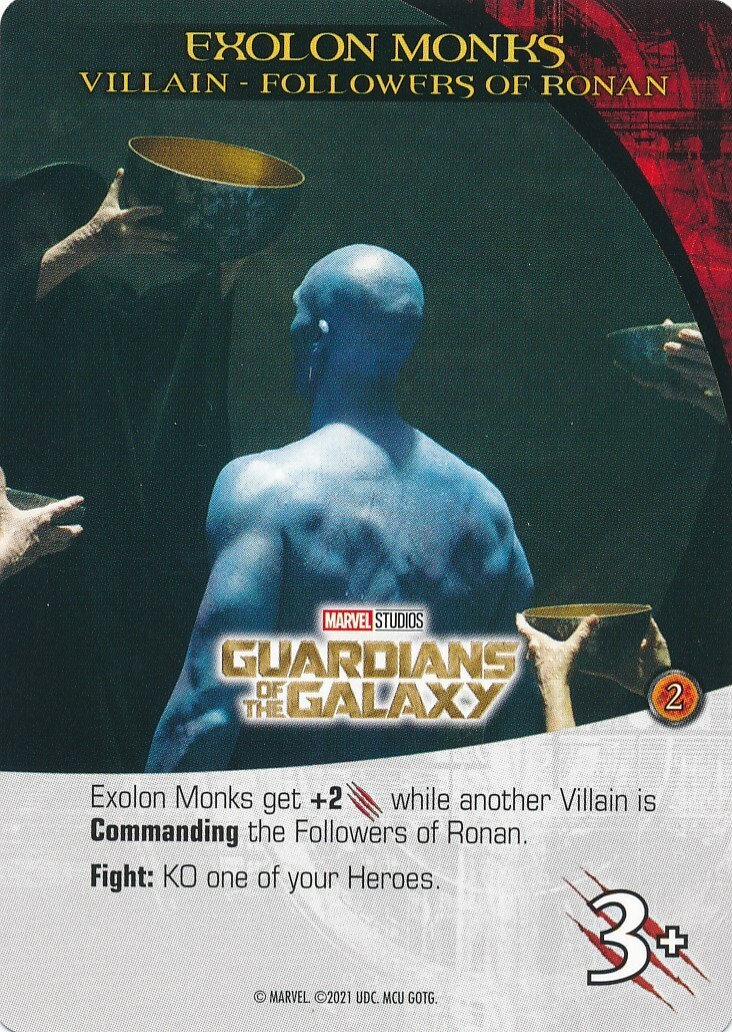 EXOLON MONKS Upper Deck Marvel Legendary MCU GOTG VILLAIN FOLLOWERS OF RONAN