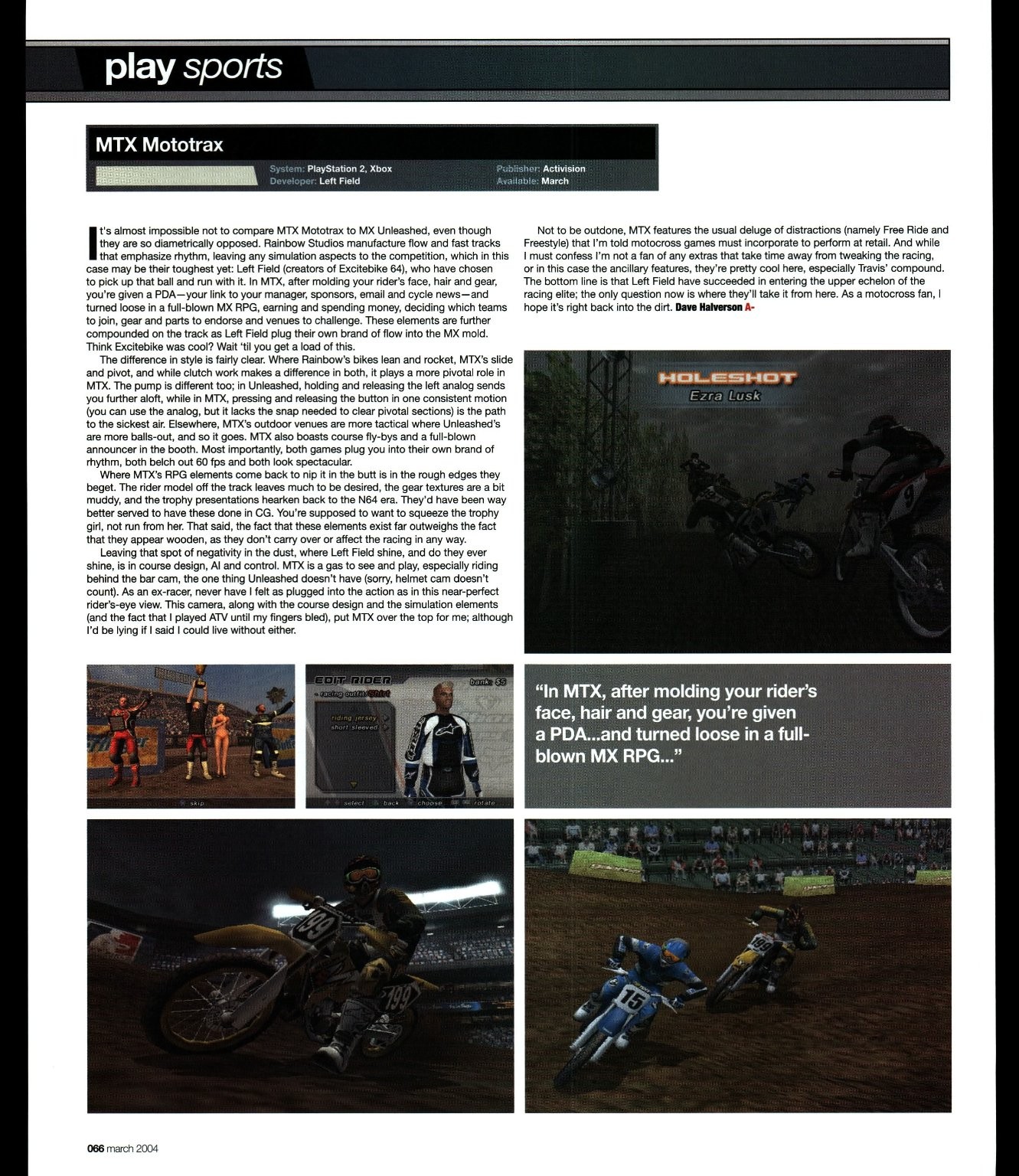 MTX Mototrax Activision PS2 Xbox 2004 Video Game Magazine Print Ad