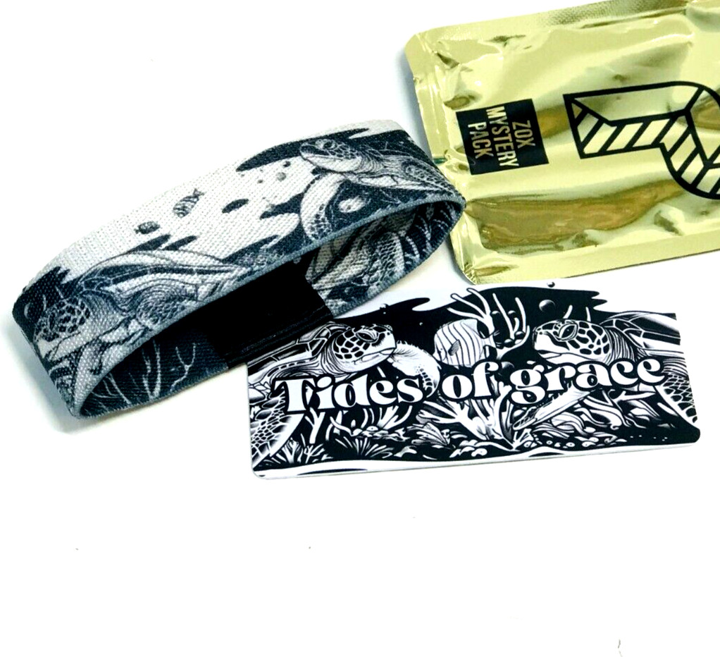 ZOX **TIDES OF GRACE* Silver Strap Small Mys Wristband w/Card UNDERSEA