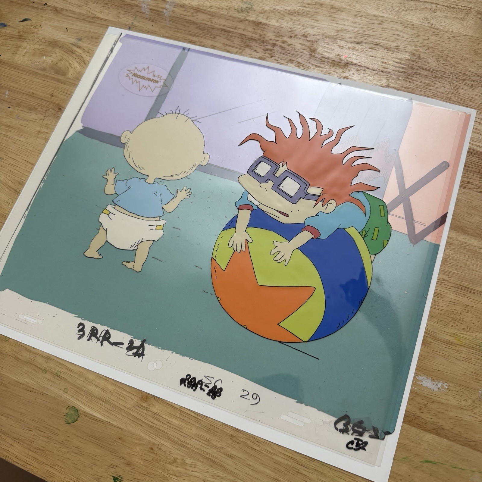 Rugrats Original Animation Cel. Chucky & Tommy.