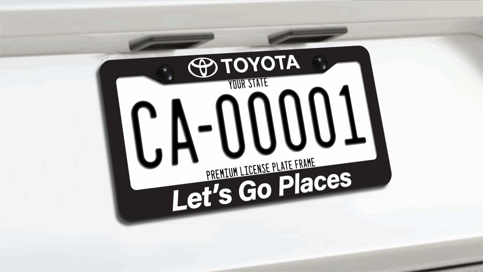 Toyota Place Let's Go Places Dealership License Plate Frame Metal