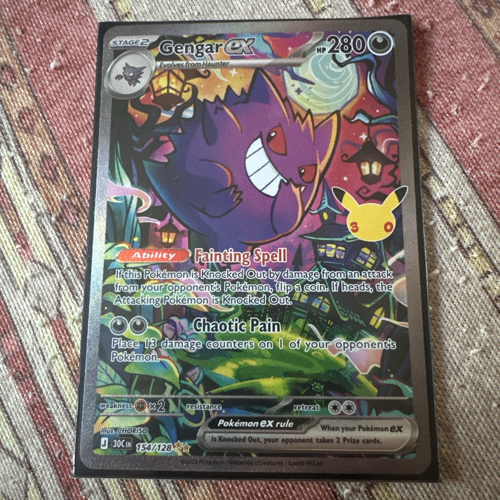 Gengar ex 154/128 Pokemon 30th Celebration SIR