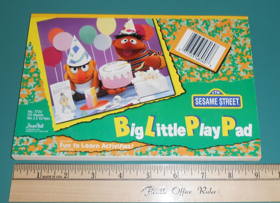 Vtg 1980s Sesame Street Big Little Play Pad Games Note Pad Kids Bert Ernie NOS