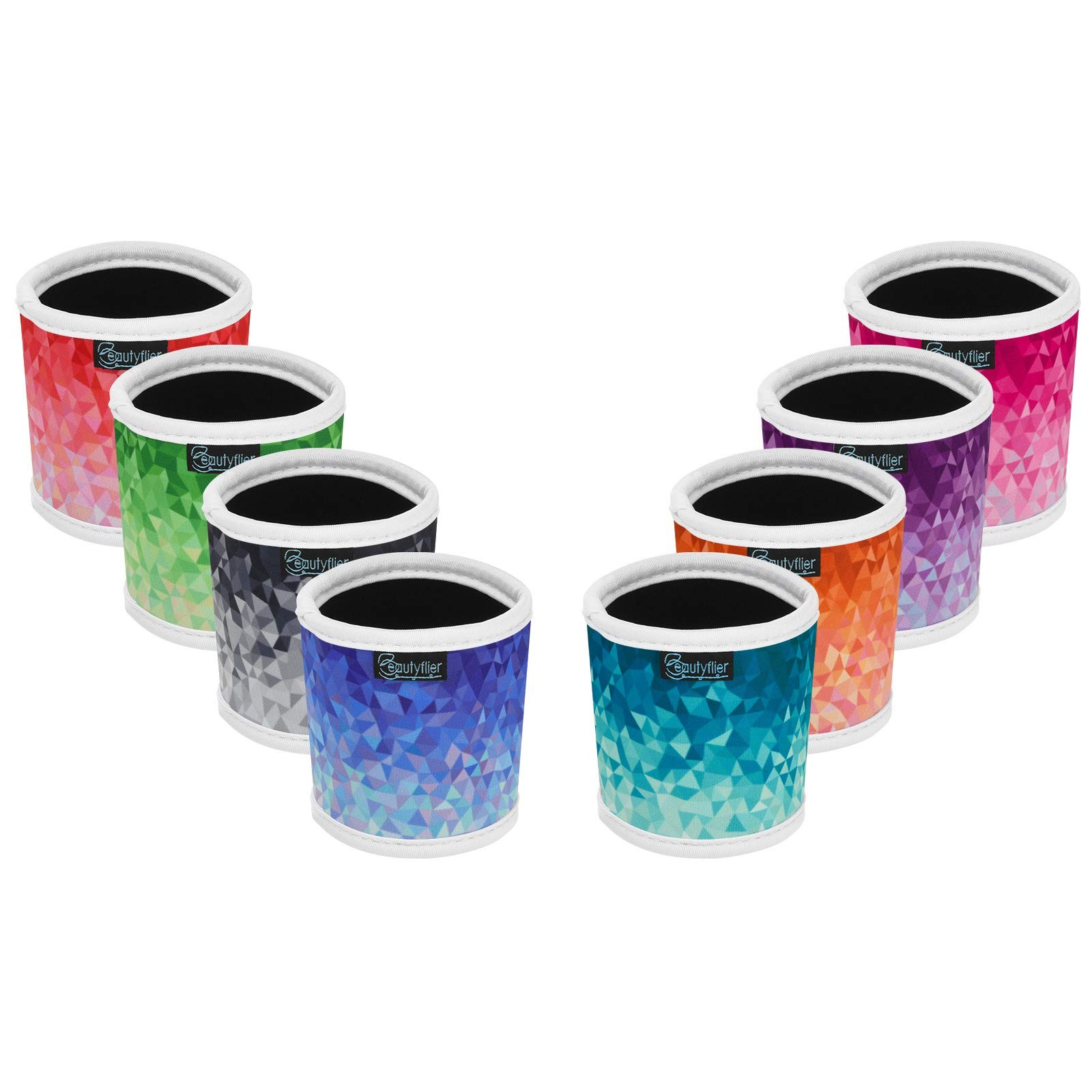 8pcs Anti-Slip Neoprene 2.5mm Thick Collapsible Heat Resistant Coffee Cup Ins...