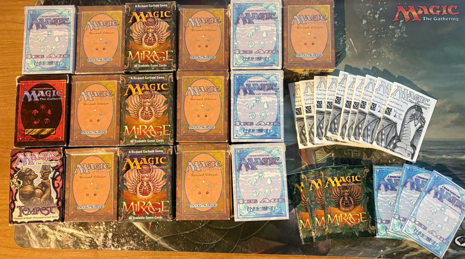 16 Magic the Gathering Empty Vintage Boxes & Booklets Revised, Ice Age, Mirage