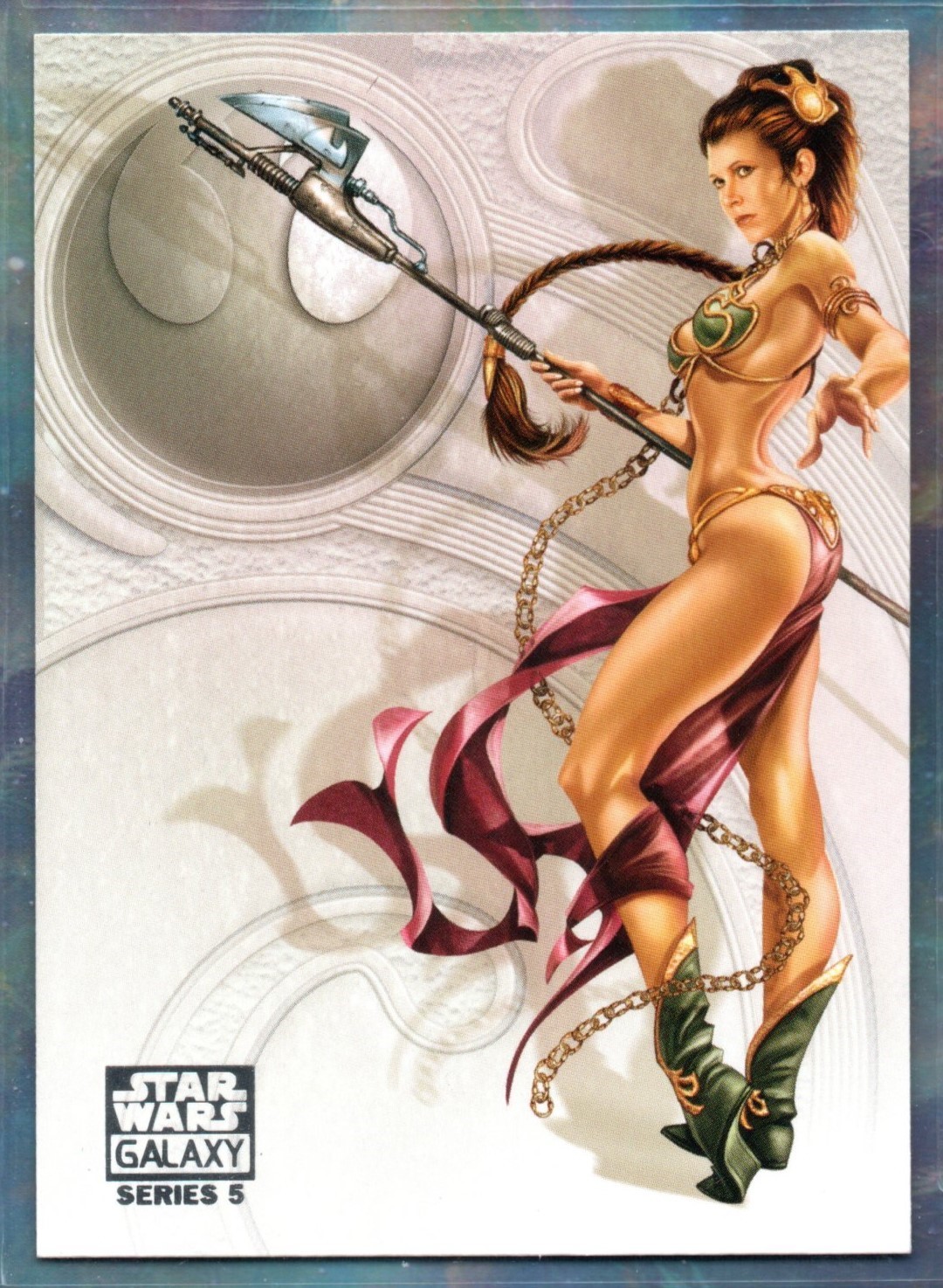 2010 Topps Star Wars Galaxy Series 5 BASE Card #73 / LEIA & HAN - SLAVE LEIA