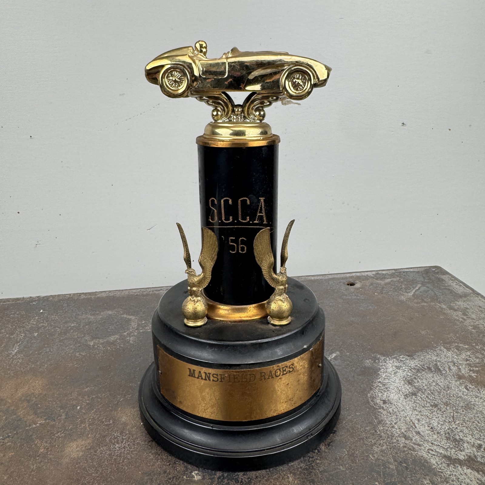 Vtg SCCA 1956 Racing Trophy - MANSFIELD RACES - Mansfield Ohio - 3rd Place