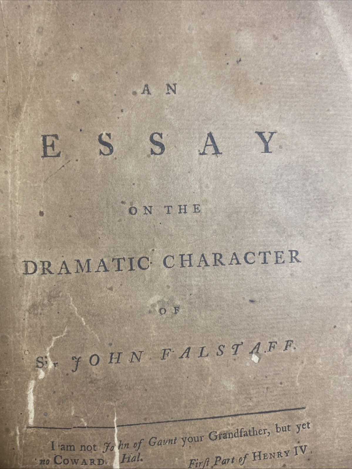 1777 Maurice Morgann Essay Sir John Falstaff SHAKESPEARE 1st Edition Rare Book