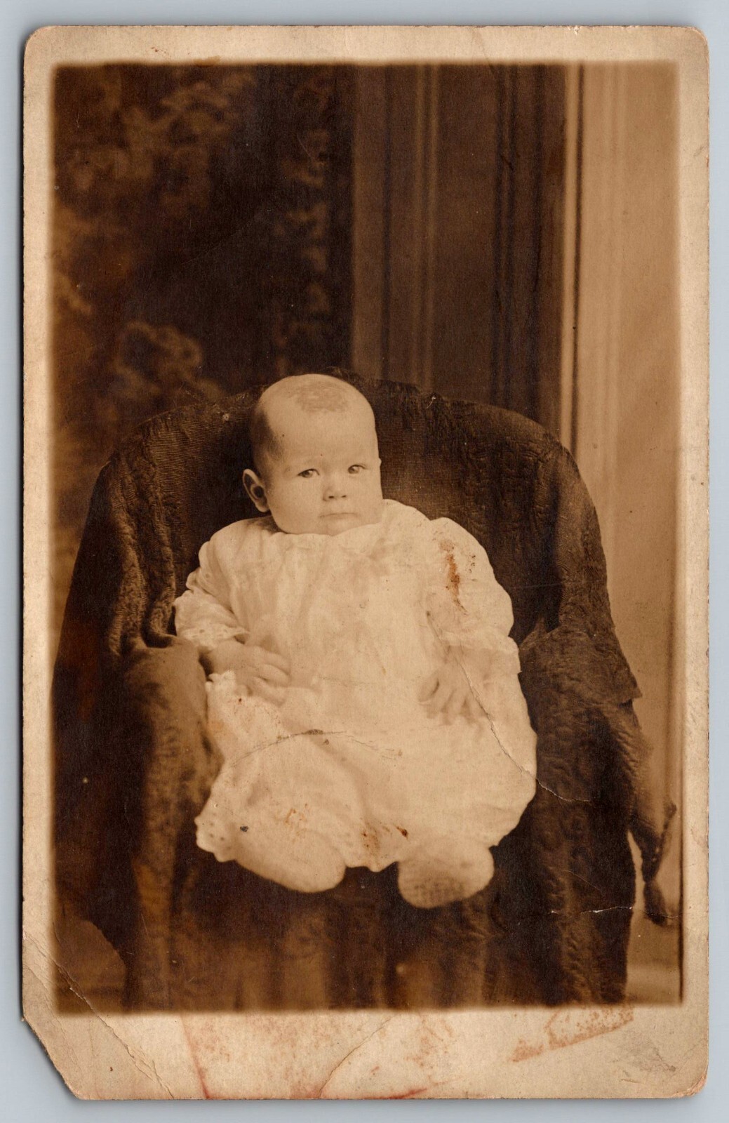Postcard Roger Vaillancourt c.1920 Died at Age 2 Studio Portrait Real Photo RPPC