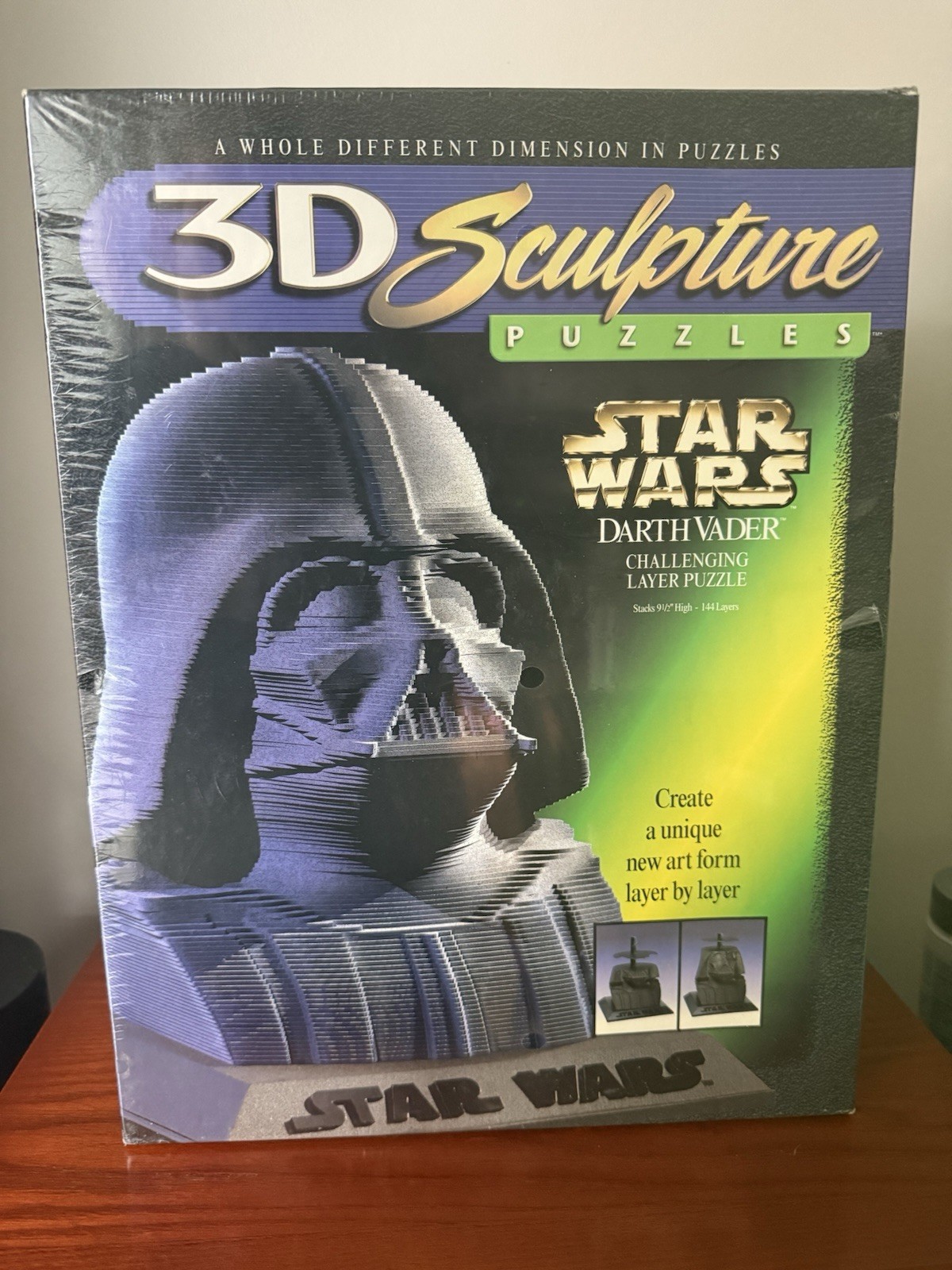 1997 Star Wars Darth Vader 3D Sculpture Puzzle Milton Bradley 144 Layer SEALED