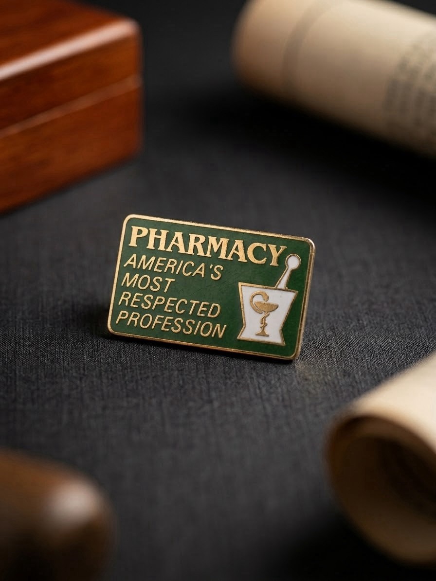 Vintage Pharmacy Pin America’s Most Respected Profession Enamel Lapel Pin