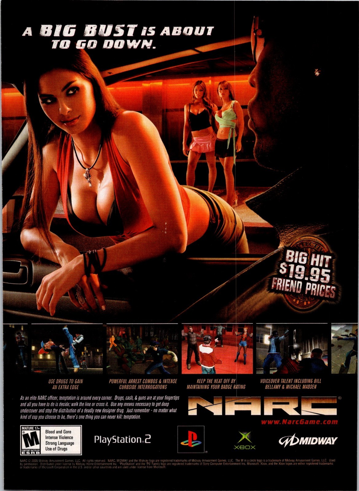 2005 • NARC for PS2 Playstation XBOX Print Ad • 2000s Y2K HIP HOP BA.29