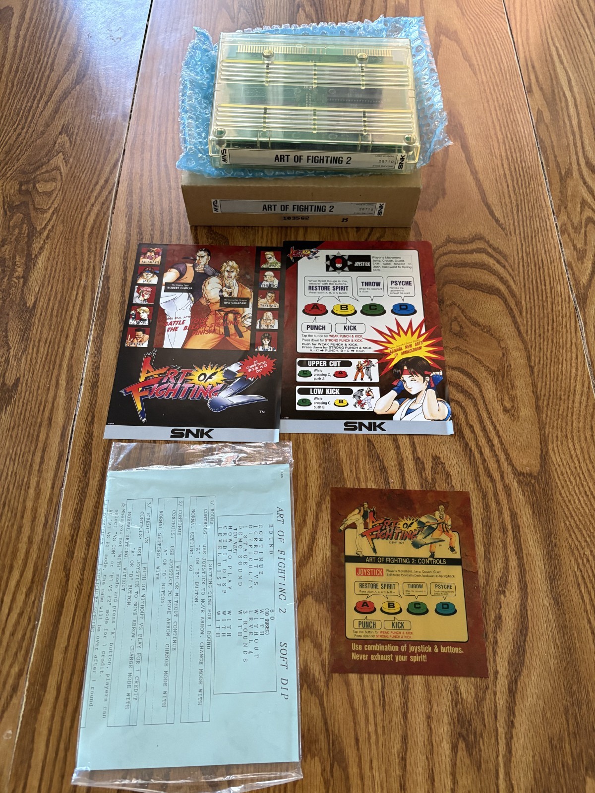 Snk Neo Geo Art Of Fighting 2 MVS Original Matching Kit