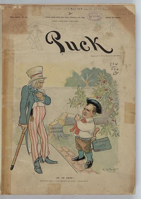 Photo:Puck Magazine Cover 1894 McKinley Uncle Sam Cherry Tree Cartoon