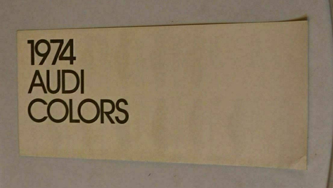 Car Brochure 1974 Audi Colors Paint Samples 