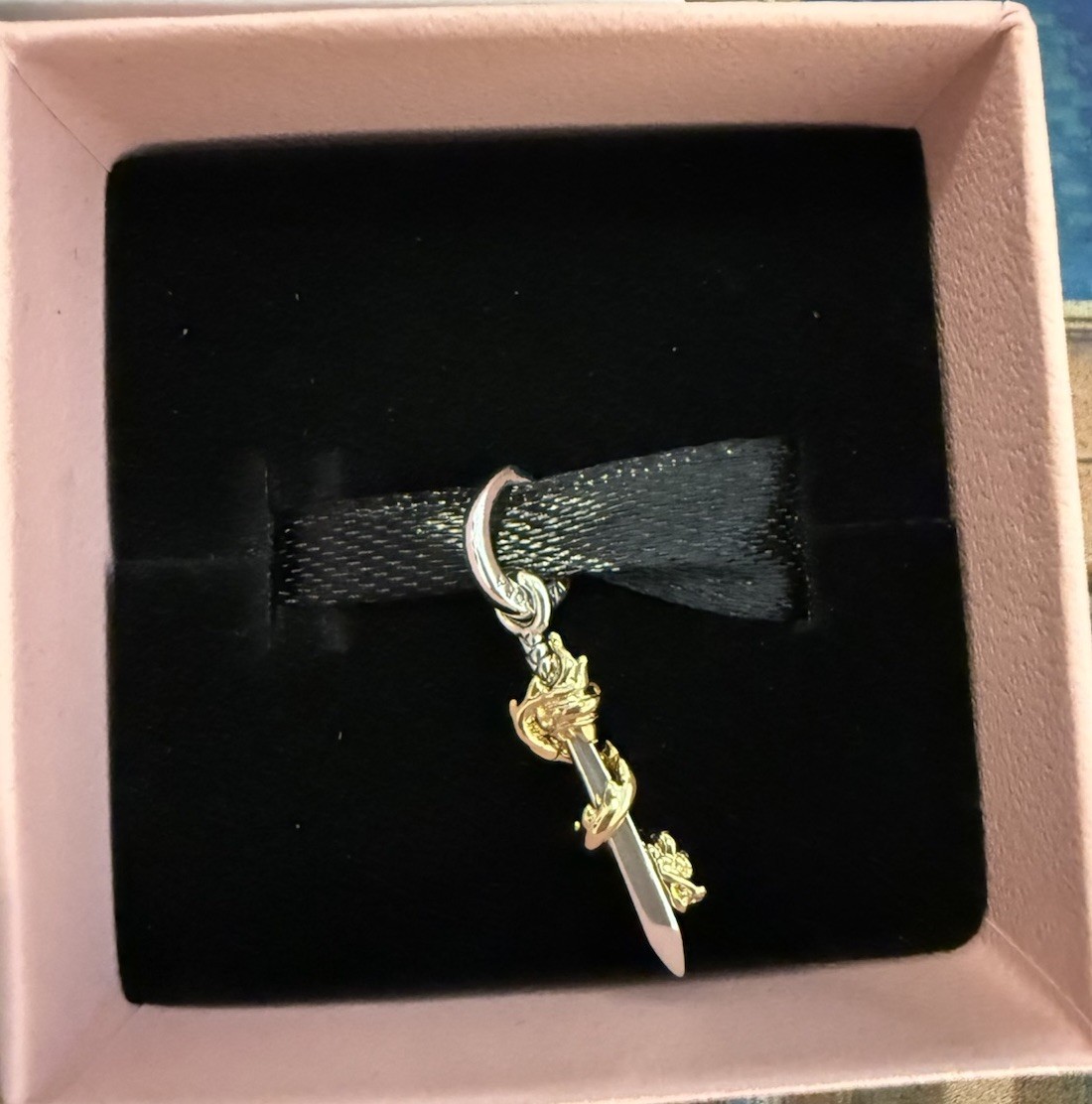 2026 Disney Pandora Princess Mulan Sword Gold Plated Lab Diamond Warrior SSilver