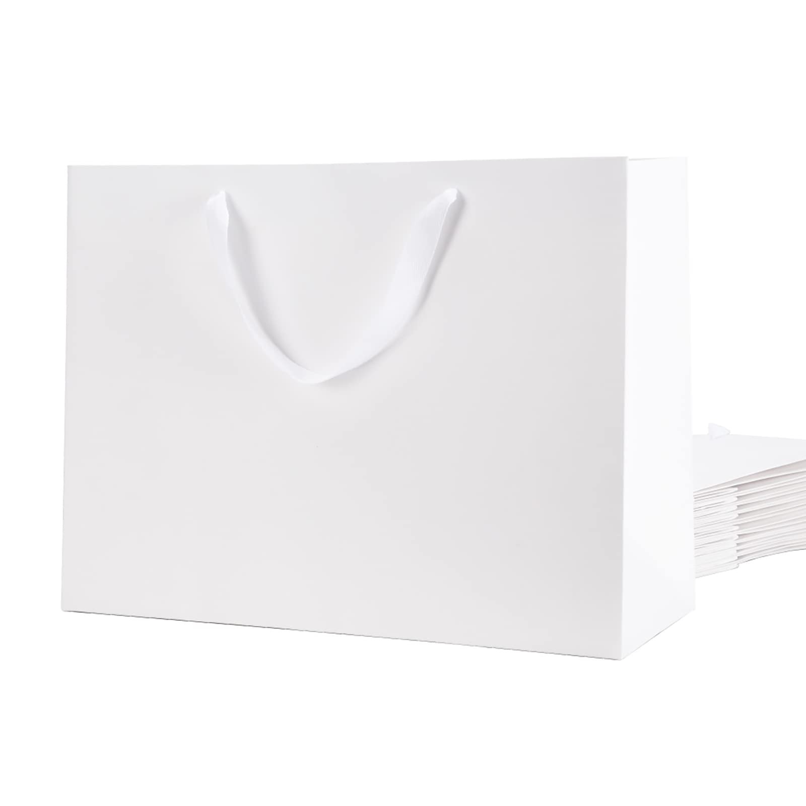 Extra Large White Gift Bags with Handles,16x6x12 Inch,12 Pack