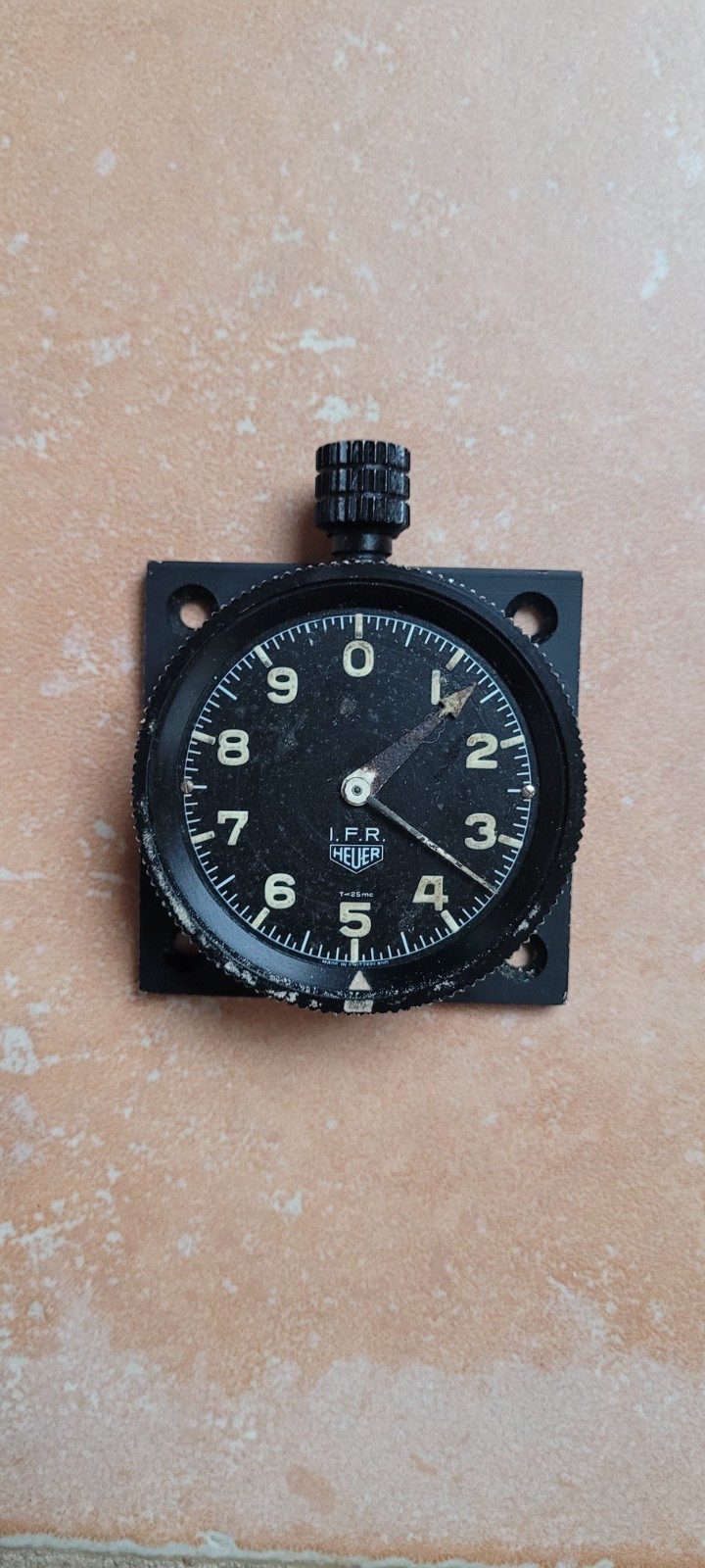 Pre Tag Heuer IFR Dashboard Aviation Stopwatch Timer Vintage Tritium Lume Black