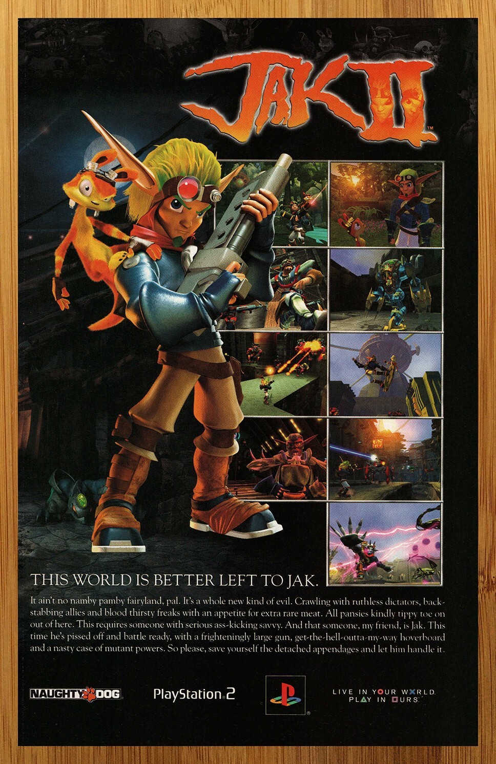 2003 Jak II 2 PS2 Playstation 2 Vintage Print Ad/Poster Jak & Daxter Promo Art