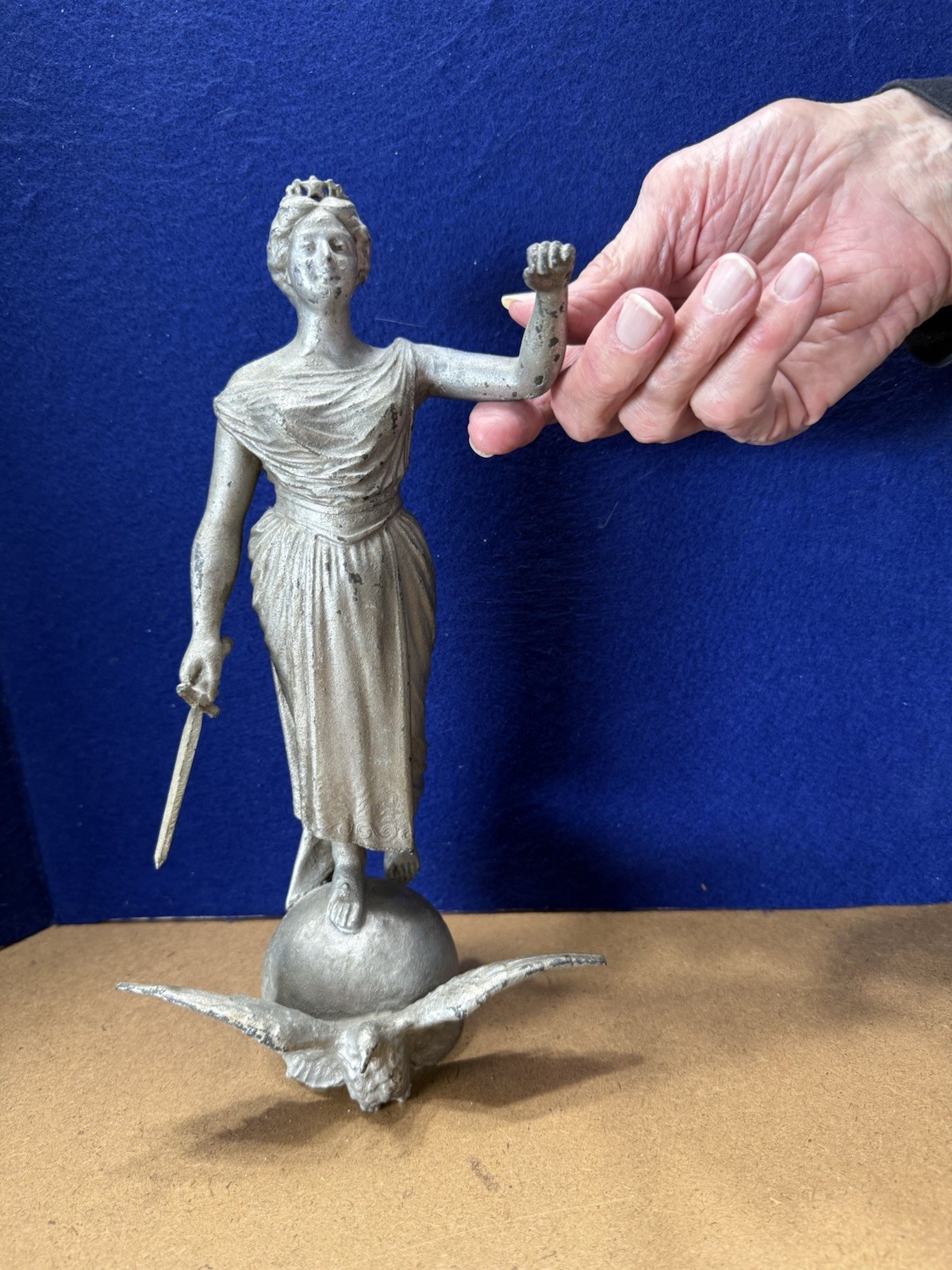 Lady justice Cast Iron statue For Top Of Flag