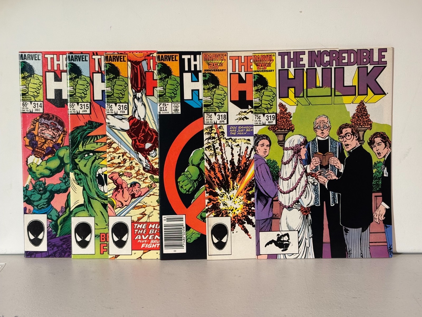 INCREDIBLE HULK 314 - 319 - 1985/1986 - John Byrne's entire run - VF/NM 6 issues