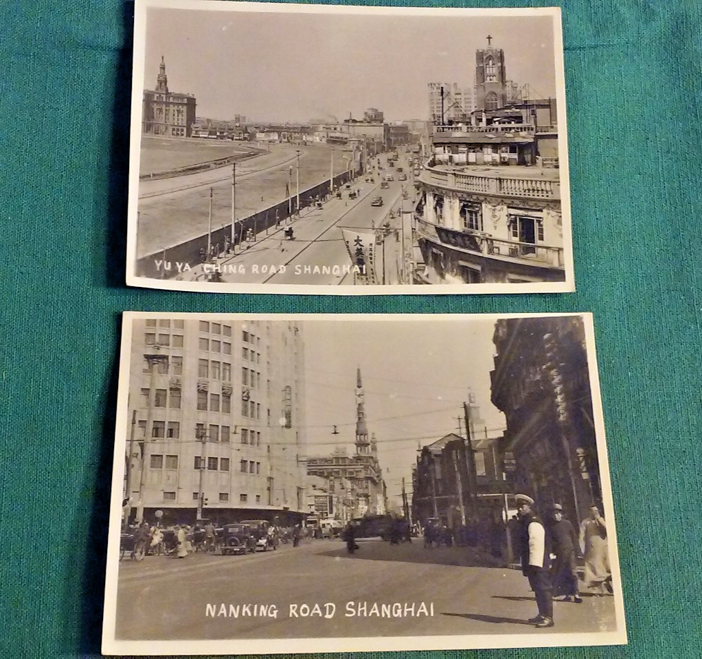 Antique early 1900\'s Real Photo Souvenir Cards China Shanghai City Streets Views