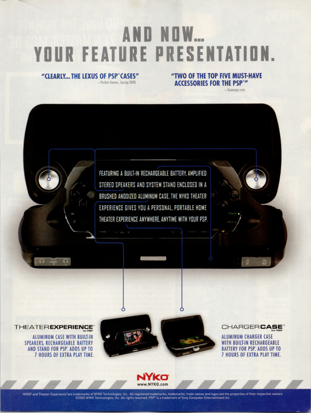 NYKO PSP TheaterExperience ChargerCase Ad Original Poster Original Print 2005