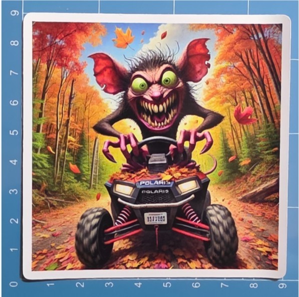 Polaris RZR Monster 9x9cm Durable Viny Wild ATV Trail Creature Art Print
