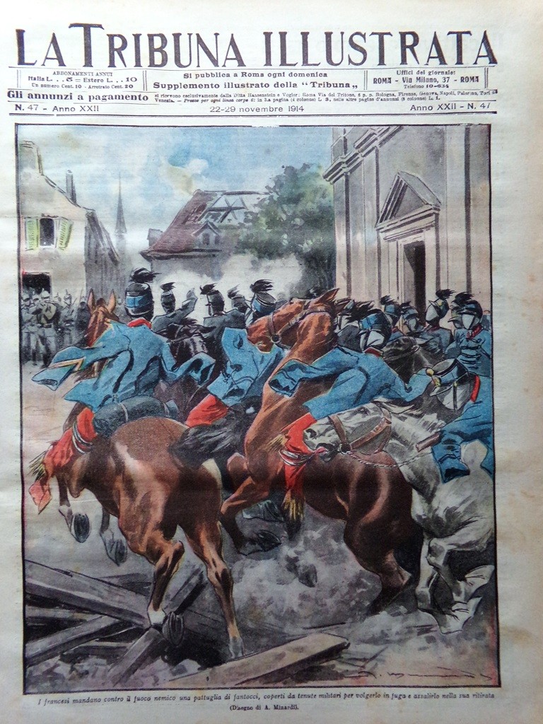 La Tribuna Illustrata 22 November 1914 WW1 Nieuwpoort Tsingtao Reims Allowance