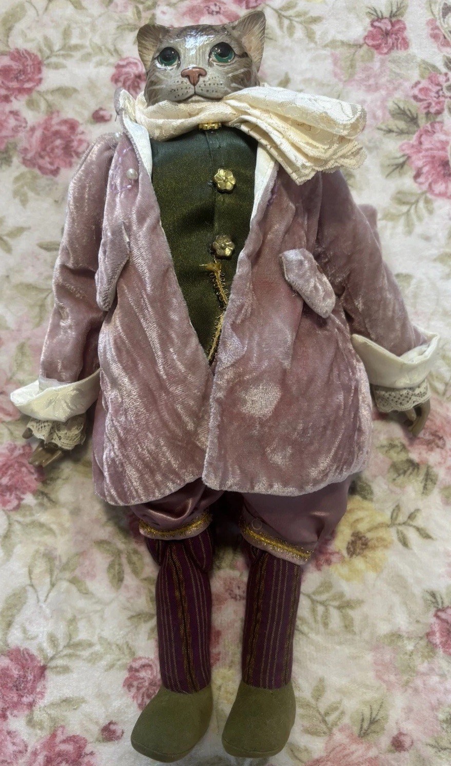 Katherine's Collection Victorian Cat Doll Vintage-look Fancy Outfit EUC