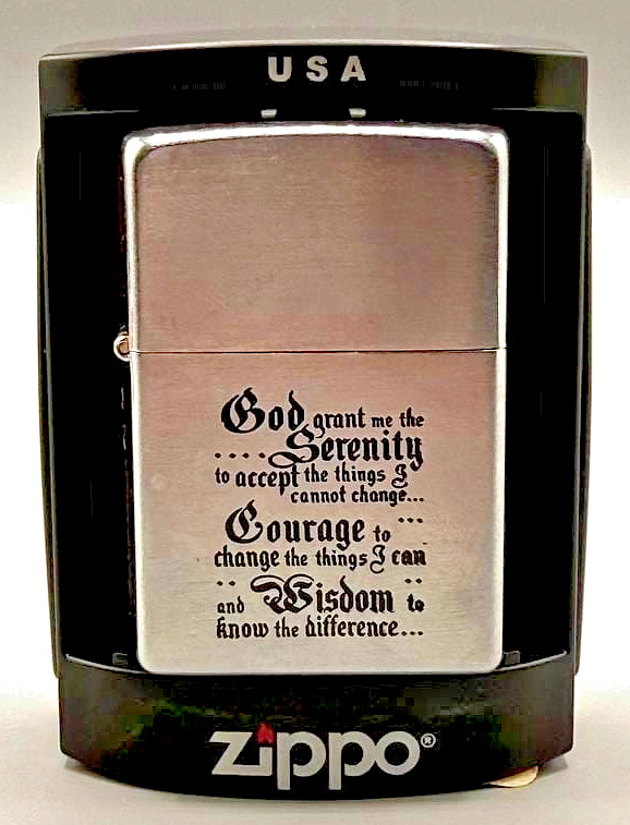 2007 Zippo Serenity Prayer Religious Lighter High Polish Chrome J 07 NOS w/ Case
