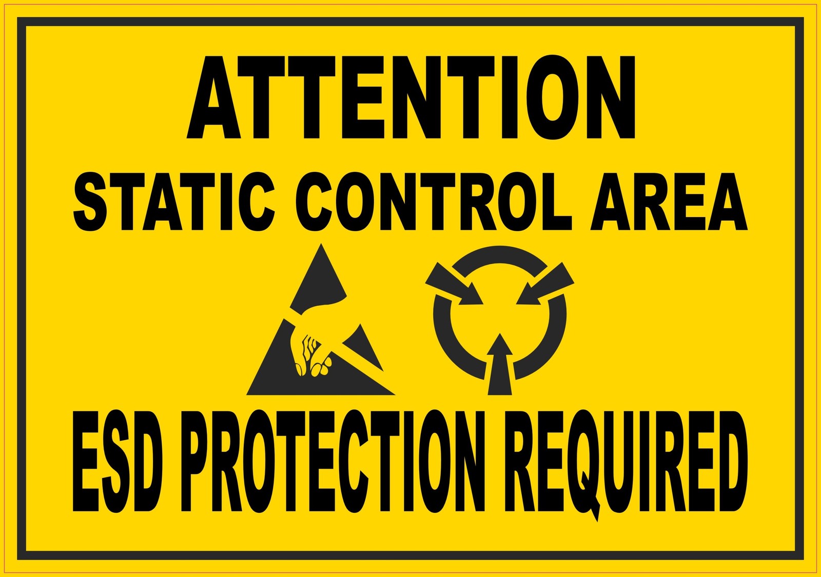 StickerTalk ESD Static Control Area Protection Required Vinyl Sticker 10x7