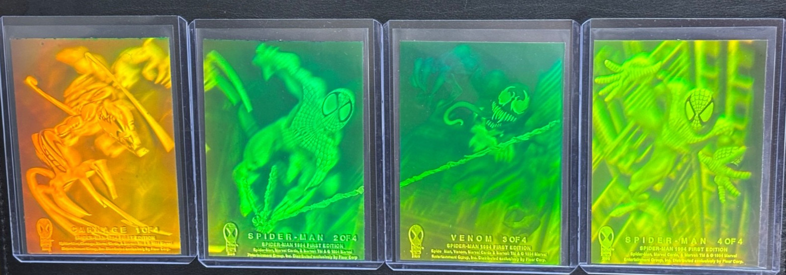 1994 Fleer Ultra Spider-Man 3-d Hologram Set Teal Venom Red Carnage MINT