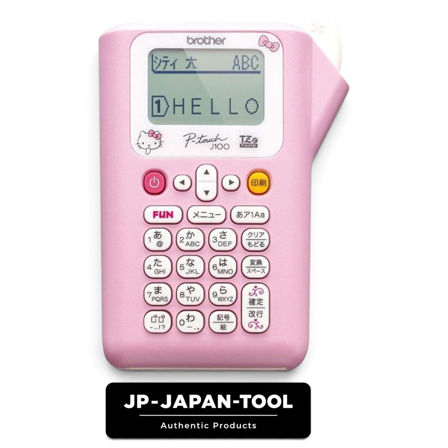 Brother P-touch PT-J100KTP Hello Kitty Sanrio Label Maker Pink Japan New