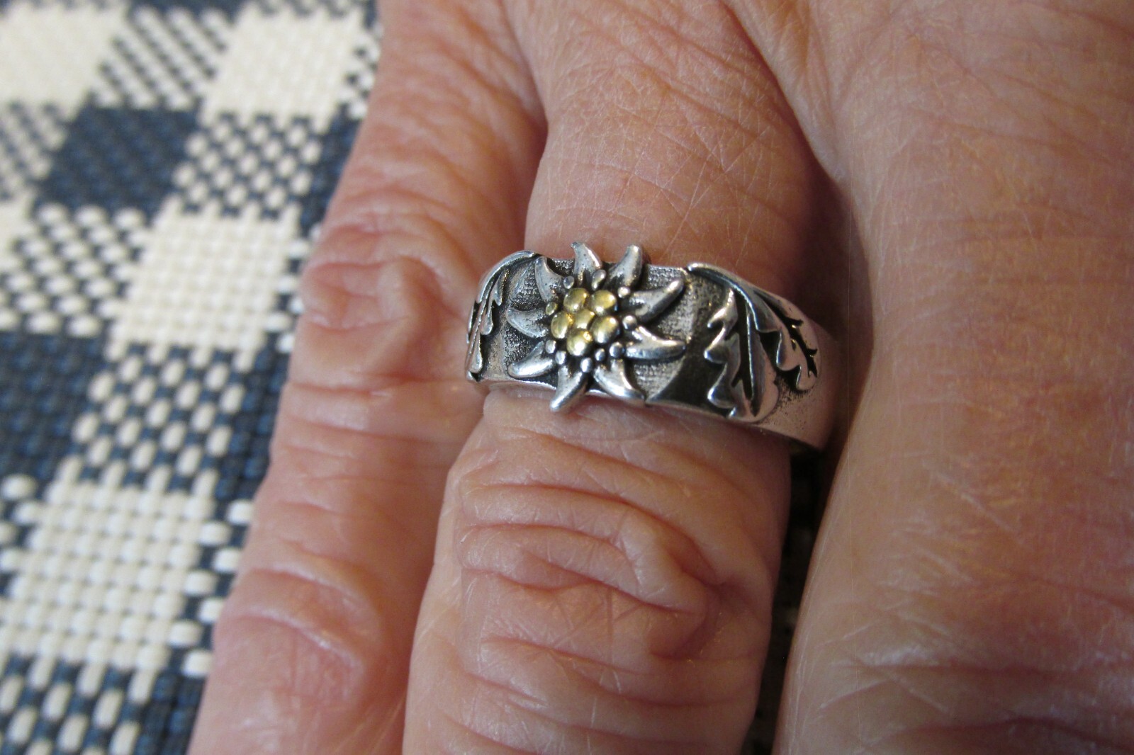 Edelweiss  Ring With A Free Edelweiss Charm in a Gift Box