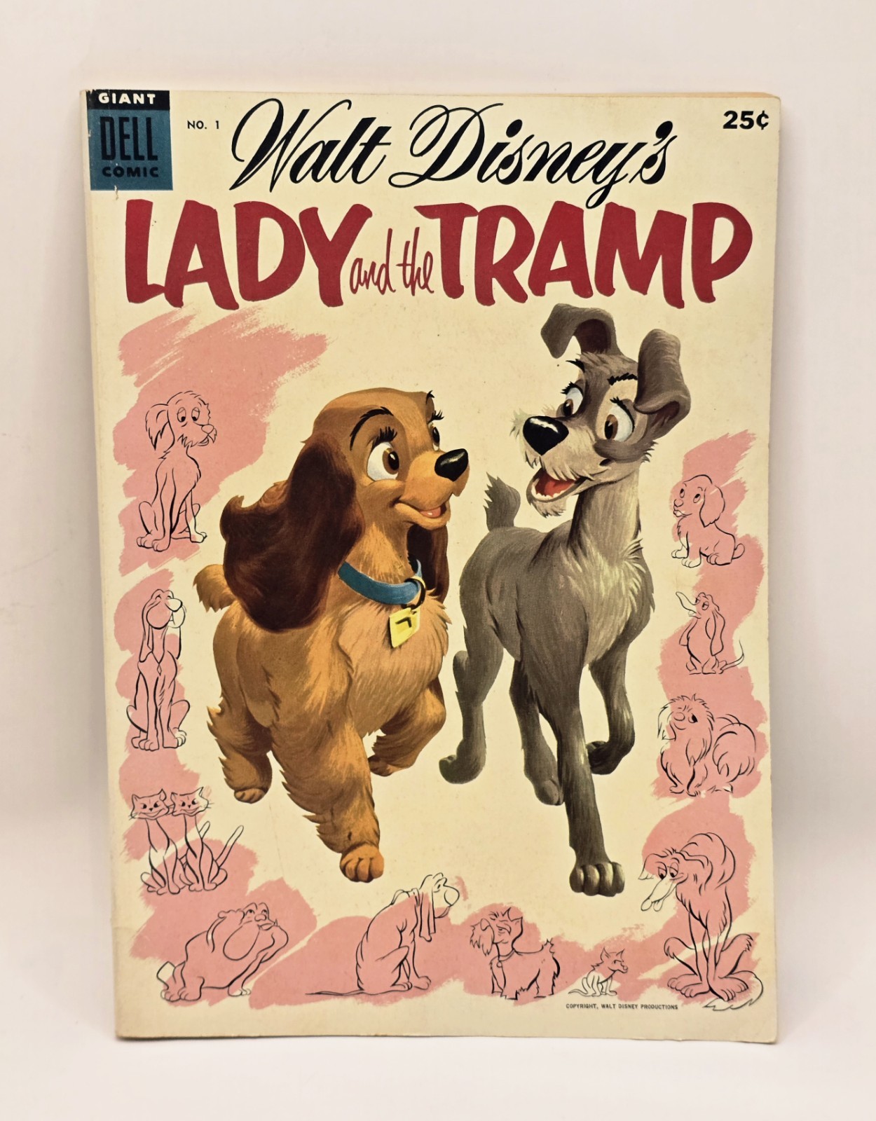 Walt Disney\'s Lady and The Tramp #1 Dell Giant Golden Age Comic Book 1955