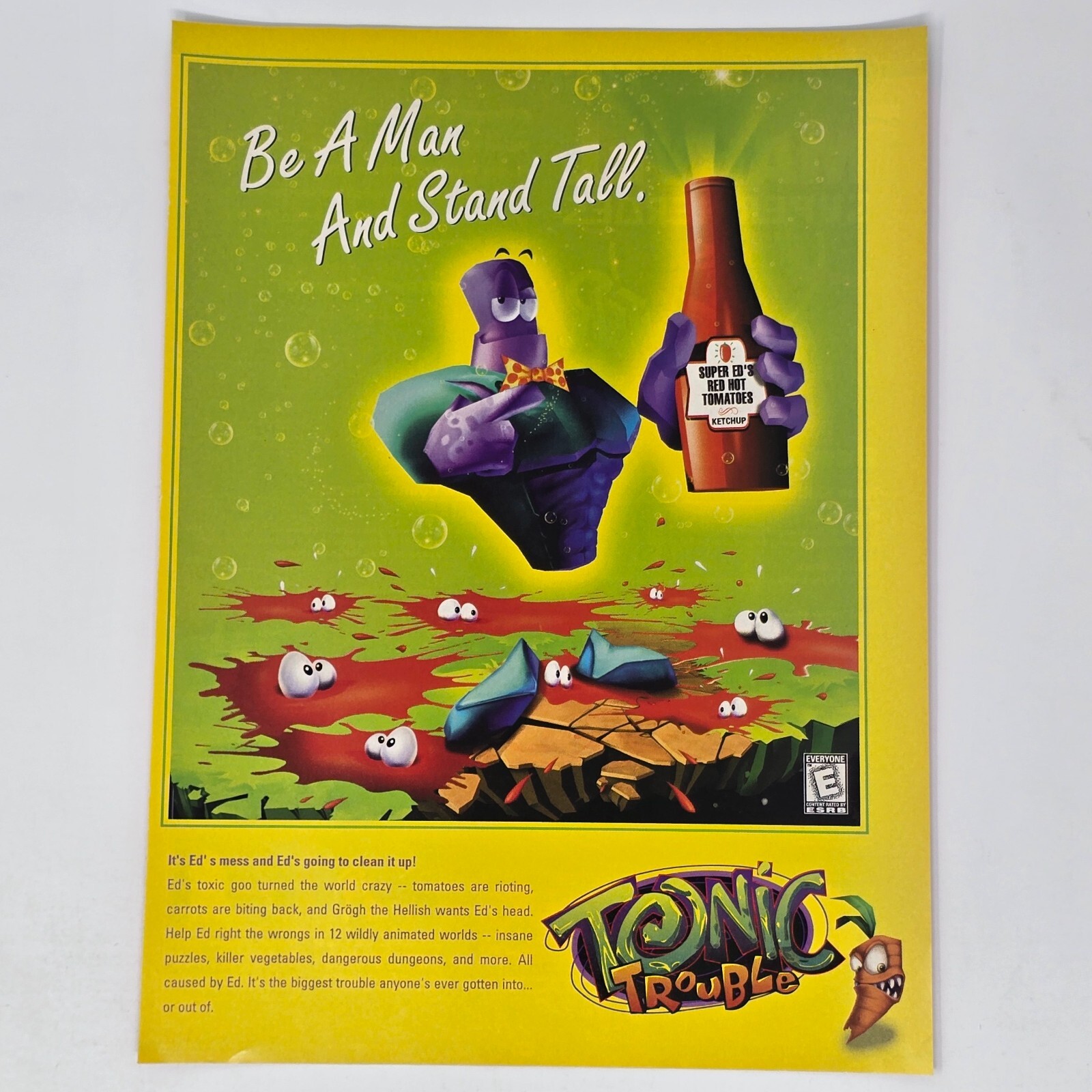 Tonic Trouble Nintendo N64 GameBoy Color Stand Tall Print Ad/Poster Promo Art