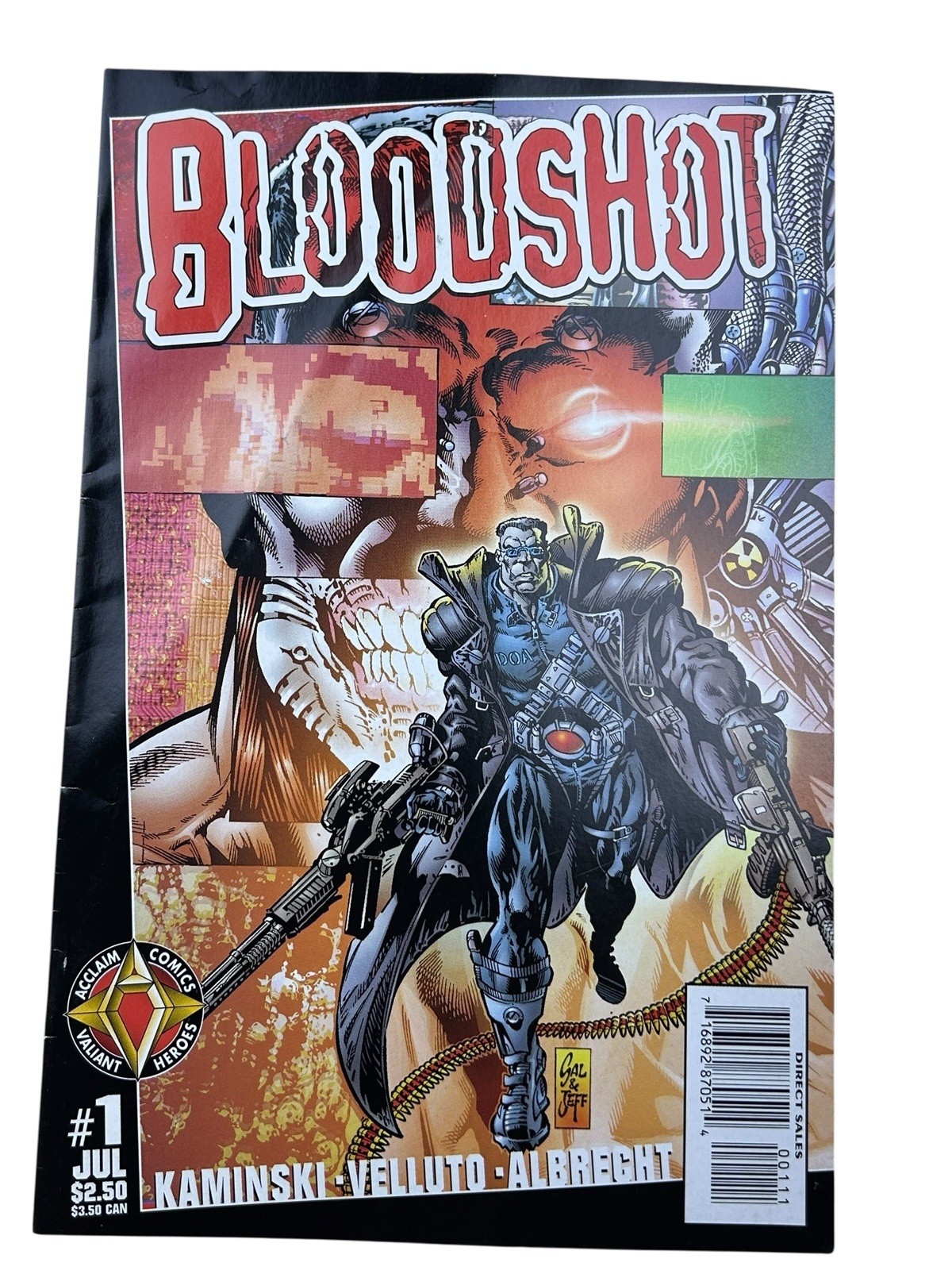 Bloodshot # 1 Vol 2 (1997) Acclaim Comics Valiant Alien Books Kaminski Velluto