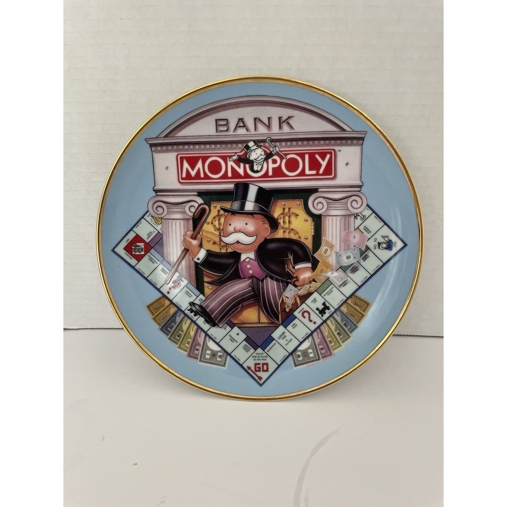 Franklin Mint Heirloom Monopoly Porcelain Limited Edition Collector Plate 8.25\