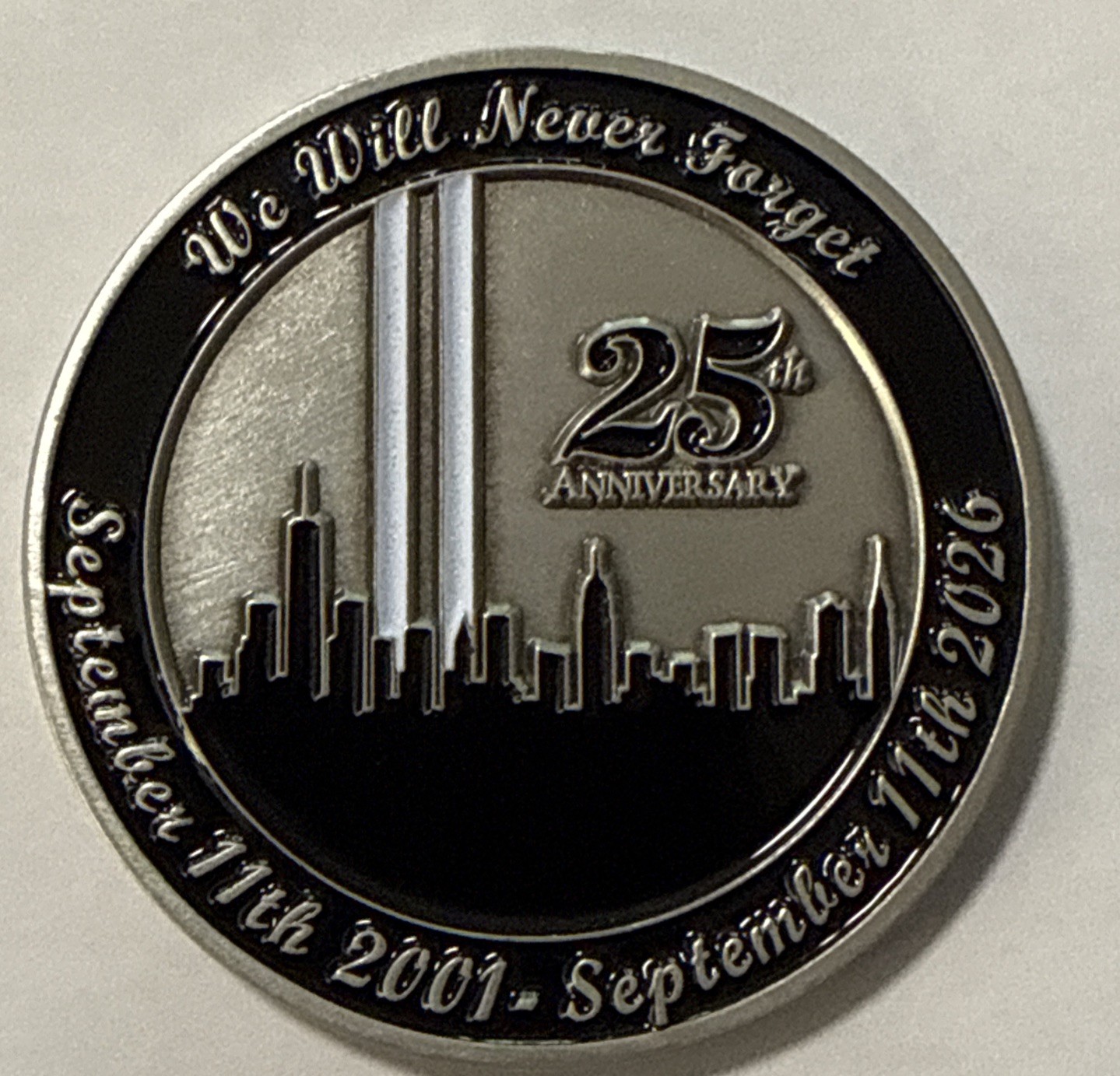 FBI 9/11 Twin Towers  25th Anniversary Challenge Coin