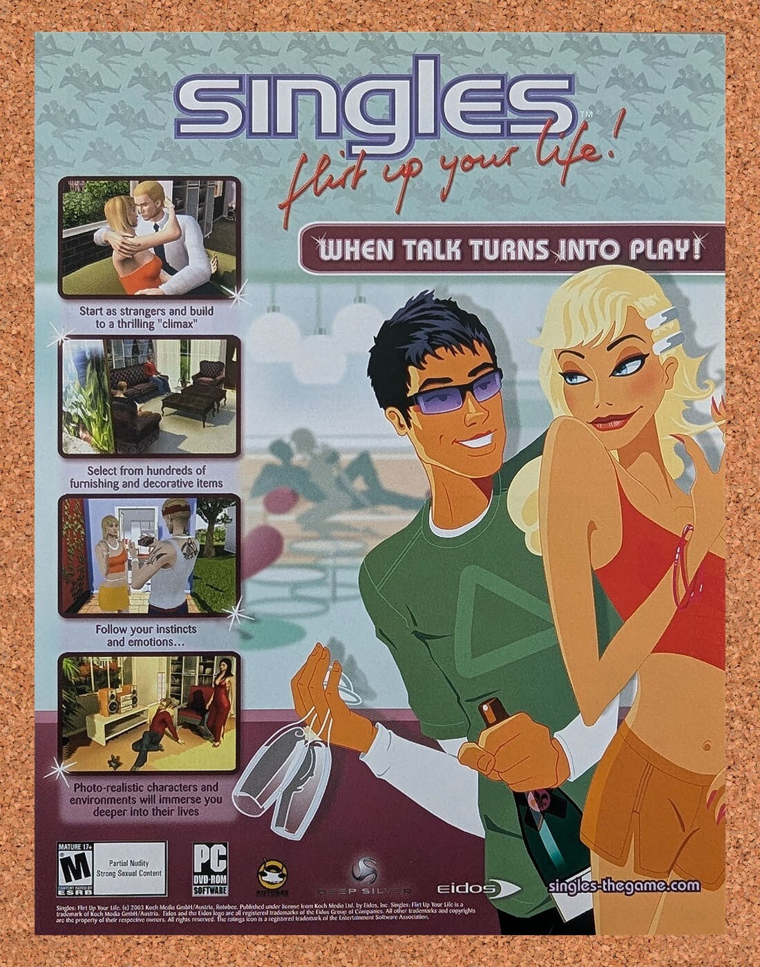 2004 Singles Flirt Up Your Life PC Original Advertisement / Retro Promo v1