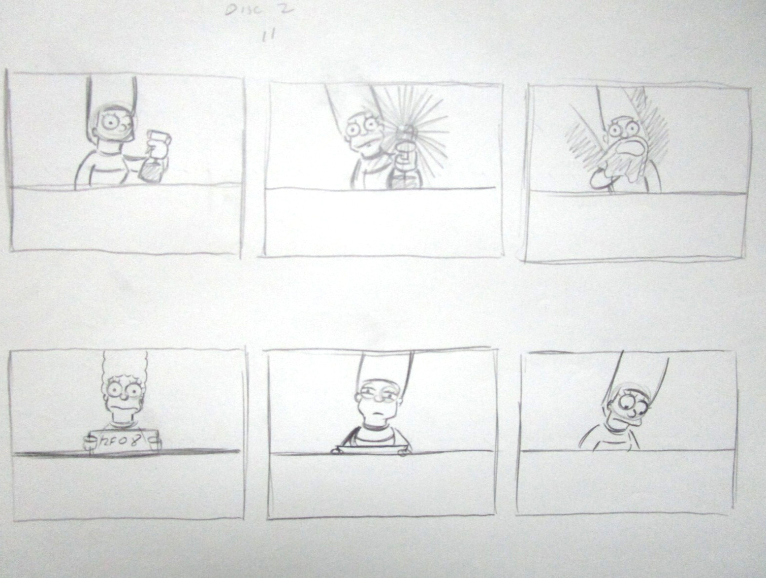 1990 SIMPSONS MARGE FOX Walt Disney ORIGINAL PRODUCTION cel STORYBOARD DRAWING