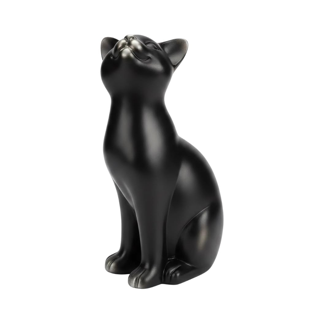 Comfy Hour 9.1 Inch Black Cat Statue, Sitting Feline Decor